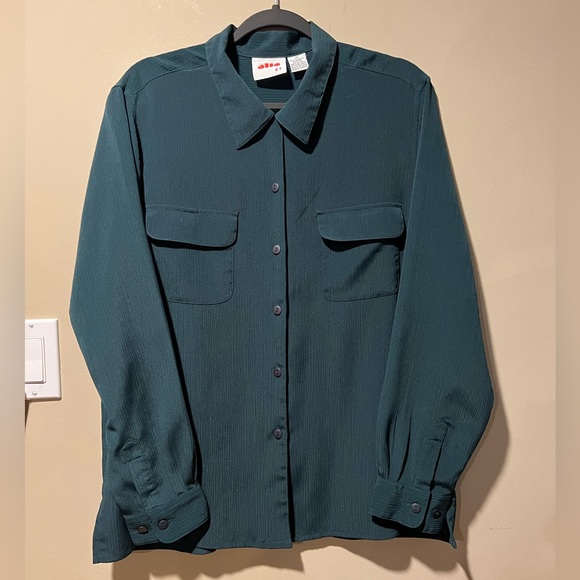 ❌SOLD❌Alia Ladies Sz 14 Emerald Green l/s Top - Picture 6 of 8